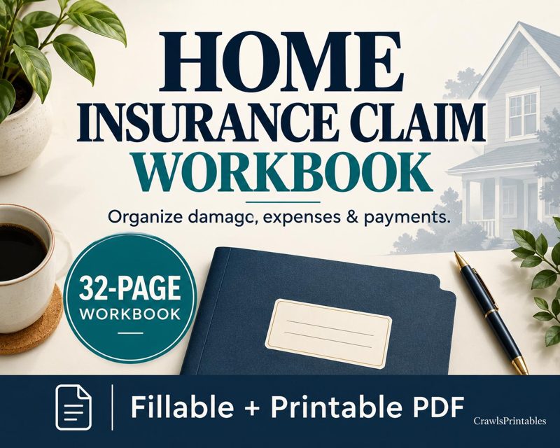 Home Insurance Claim Workbook printable